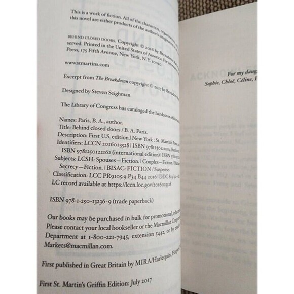 Behind Closed Doors by B.A. Paris~New - Picture 4 of 4